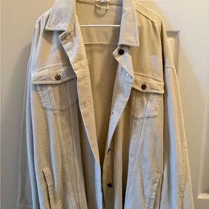 Womens Beige Corduroy Jacket